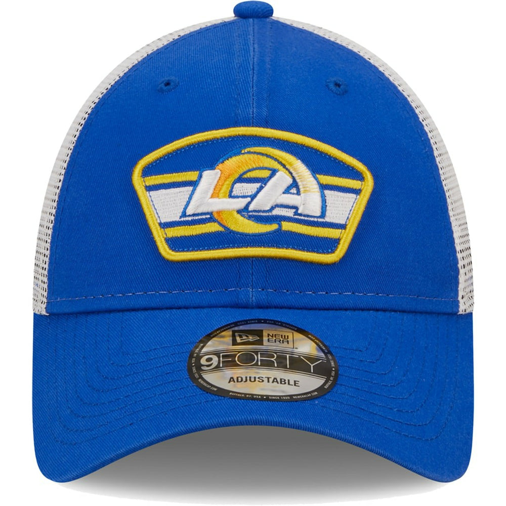Los Angeles Rams New Era Logo Patch Trucker 9FORTY Snapback Hat