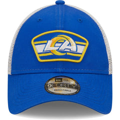 Los Angeles Rams New Era Logo Patch Trucker 9FORTY Snapback Hat