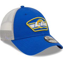 Los Angeles Rams New Era Logo Patch Trucker 9FORTY Snapback Hat