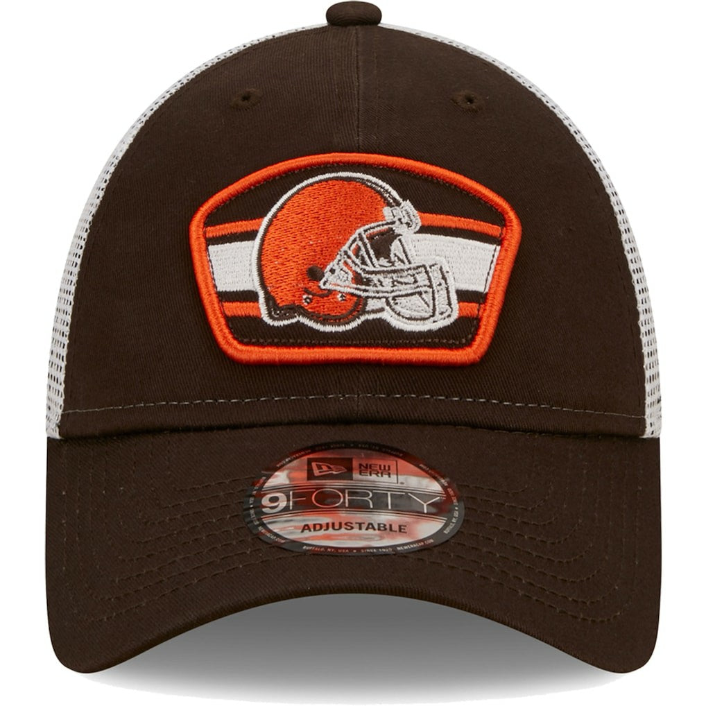 Cleveland Browns New Era Logo Patch Trucker 9FORTY Snapback Hat
