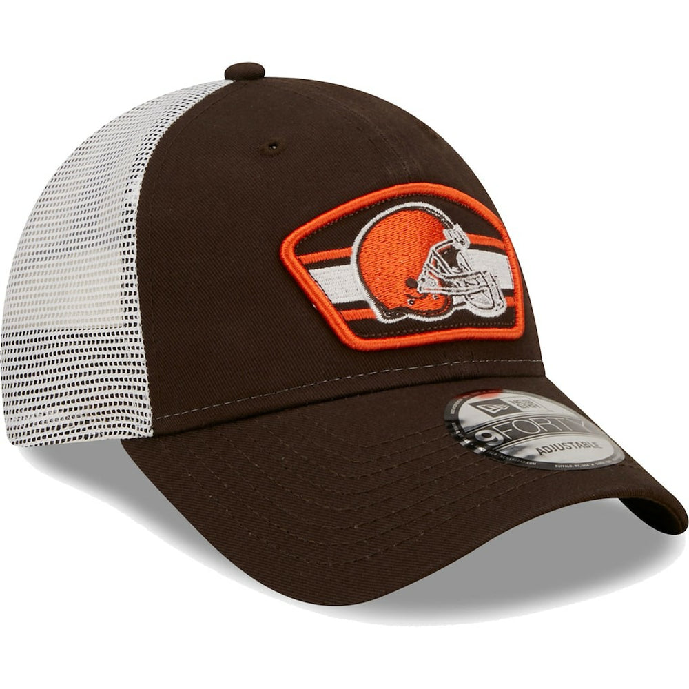 Cleveland Browns New Era Logo Patch Trucker 9FORTY Snapback Hat