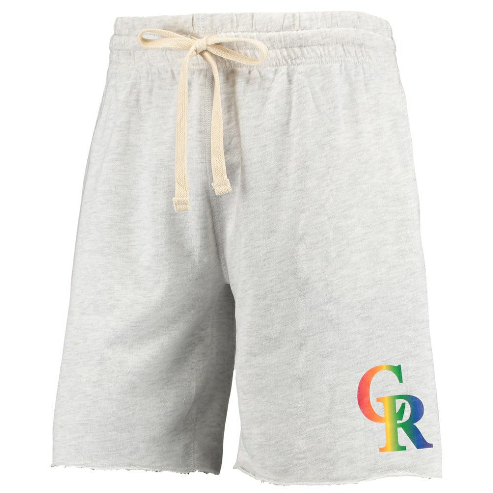 Colorado Rockies Concepts Sport Mainstream Logo Terry Tri-Blend Shorts | MLB Sale