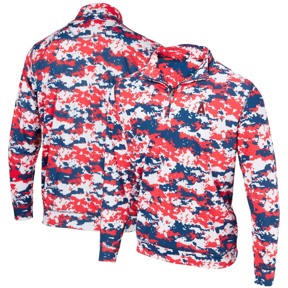 Los Angeles Angels Digital Camo Performance Quarter-Zip Pullover Jacket | MLB Discount