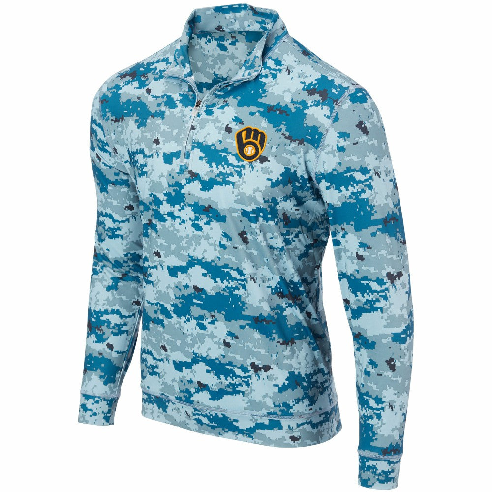 Milwaukee Brewers Digital Camo Performance Quarter-Zip Pullover Jacket | MLB Discount
