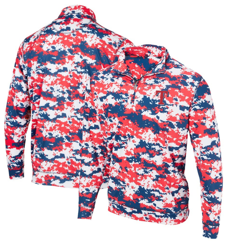 Texas Rangers Digital Camo Performance Quarter-Zip Pullover Jacket | MLB For sale