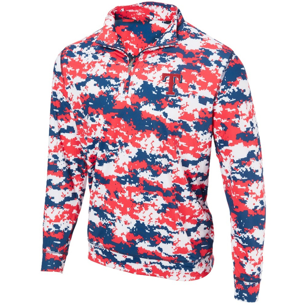 Texas Rangers Digital Camo Performance Quarter-Zip Pullover Jacket | MLB For sale