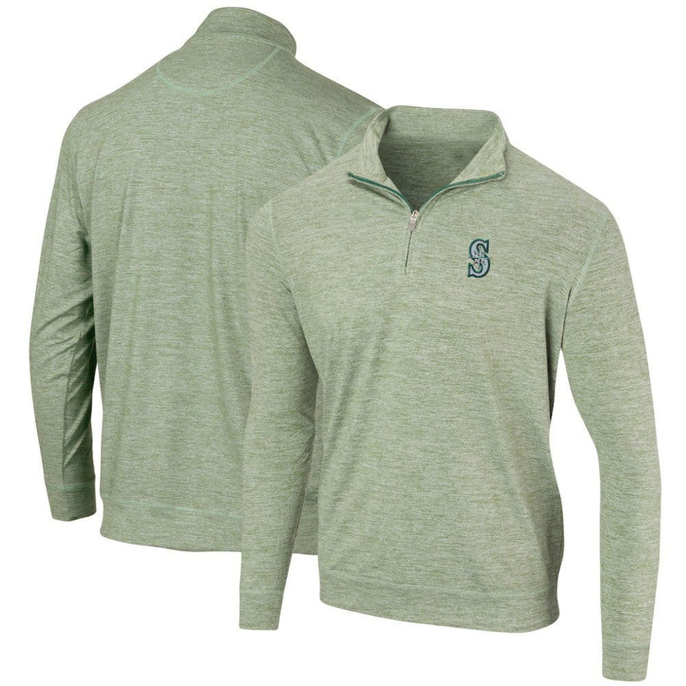 Seattle Mariners Peached Marled Yarn Quarter-Zip Pullover Jacket | MLB For sale