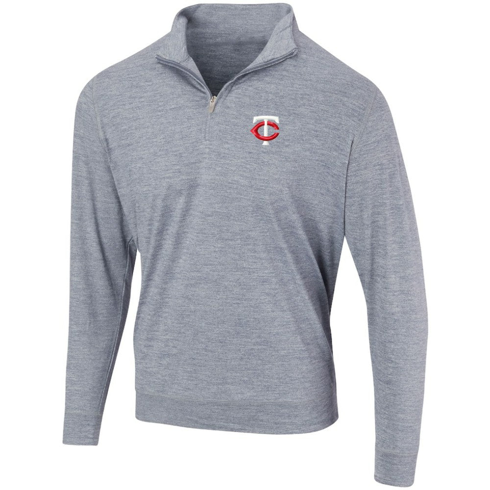 Minnesota Twins Peached Marled Yarn Quarter-Zip Pullover Jacket | MLB For sale