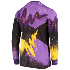 Los Angeles Lakers Hardwood Classics Hyper Hoops Moto Sublimated Long Sleeve T-Shirt New