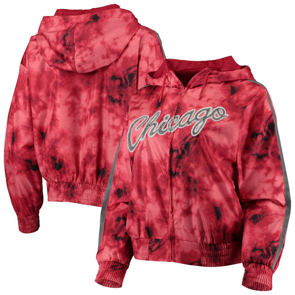 Chicago Bulls Women's Galaxy Sublimated Windbreaker Pullover Full-Zip Hoodie sale On Sale
