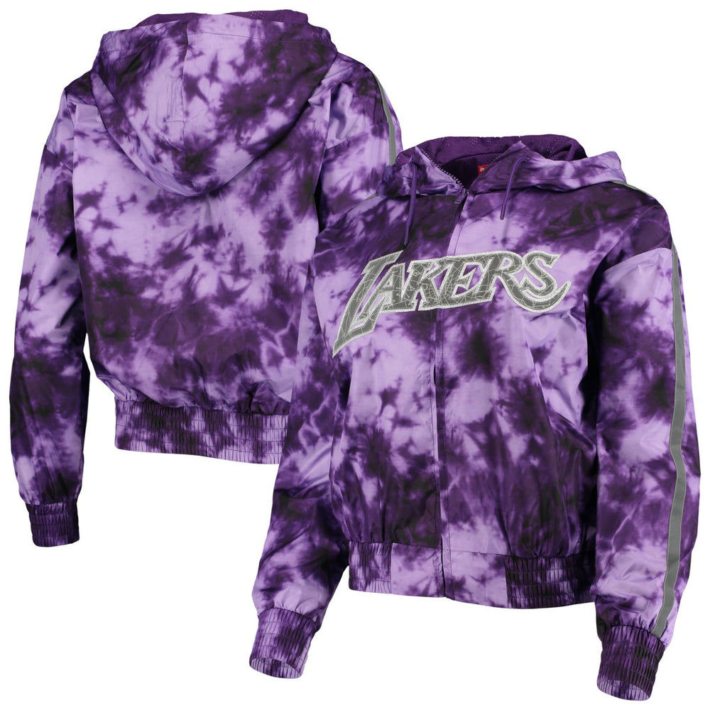 Los Angeles Lakers Women's Galaxy Sublimated Windbreaker Pullover Full-Zip Hoodie On Sale