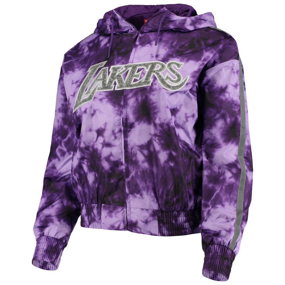 Los Angeles Lakers Women's Galaxy Sublimated Windbreaker Pullover Full-Zip Hoodie On Sale