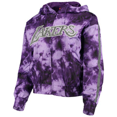 Los Angeles Lakers Women's Galaxy Sublimated Windbreaker Pullover Full-Zip Hoodie On Sale