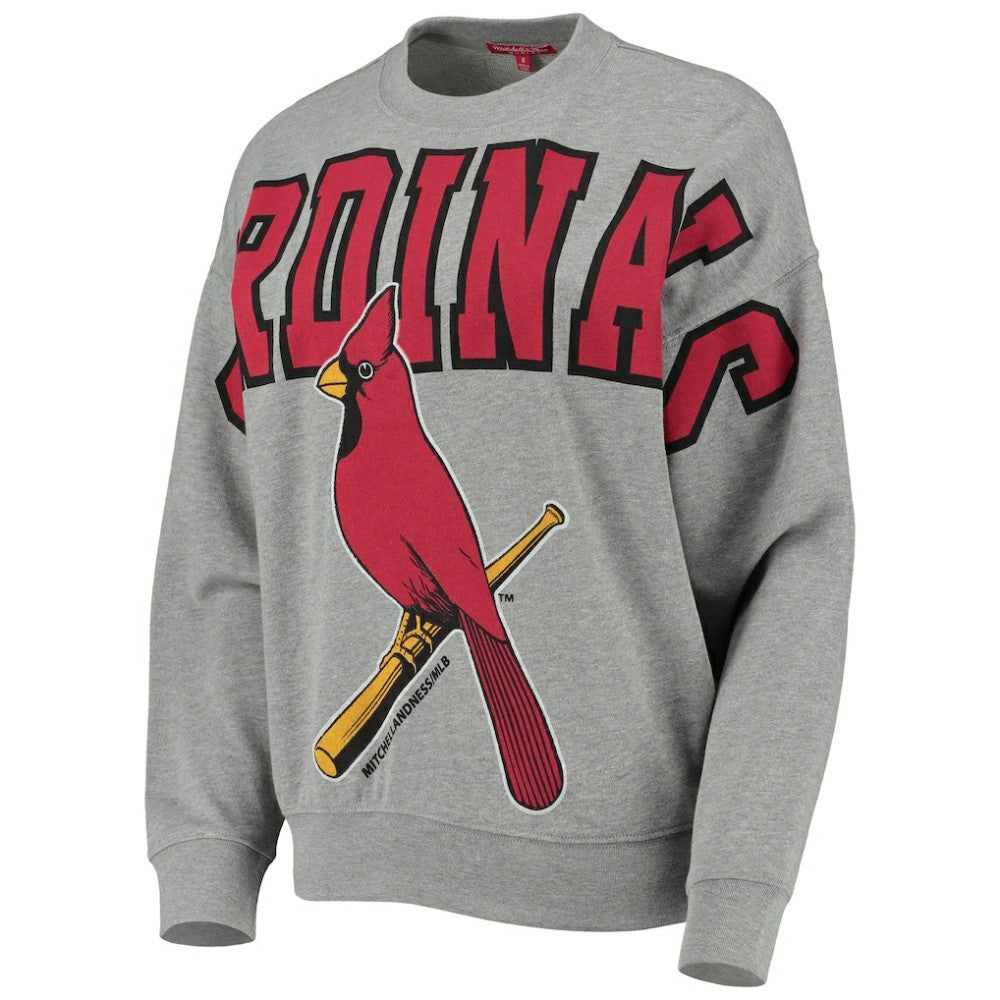 St. Louis Cardinals Mitchell & Ness Women's Cooperstown Collection Logo Lightweight Pullover Sweatshirt | MLB New