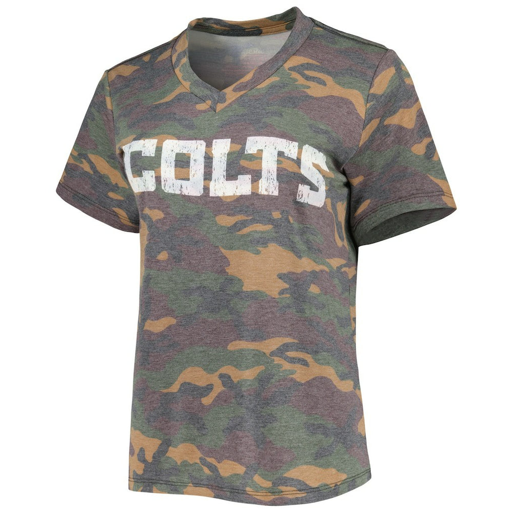 Indianapolis Colts  Jonathan Taylor  Majestic Threads Women's Name & Number V-Neck Tri-Blend T-Shirt