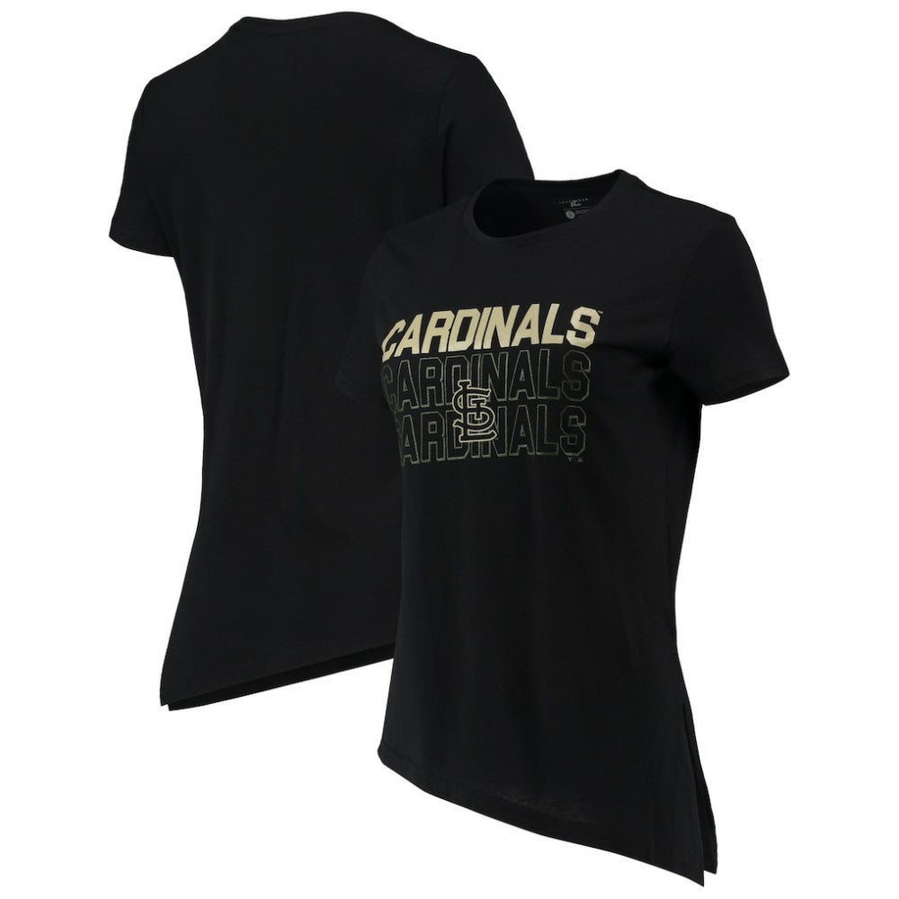 St. Louis Cardinals Levelwear Women's Birch Delta Asymmetrical T-Shirt | MLB Shop