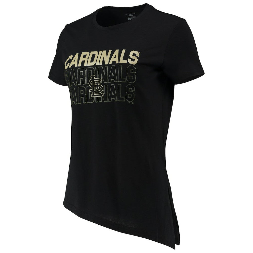 St. Louis Cardinals Levelwear Women's Birch Delta Asymmetrical T-Shirt | MLB Shop