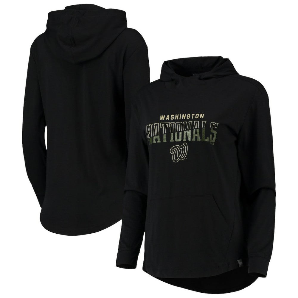Washington Nationals Levelwear Women's Vivid Scuba Neck Pullover Hoodie | MLB On Sale