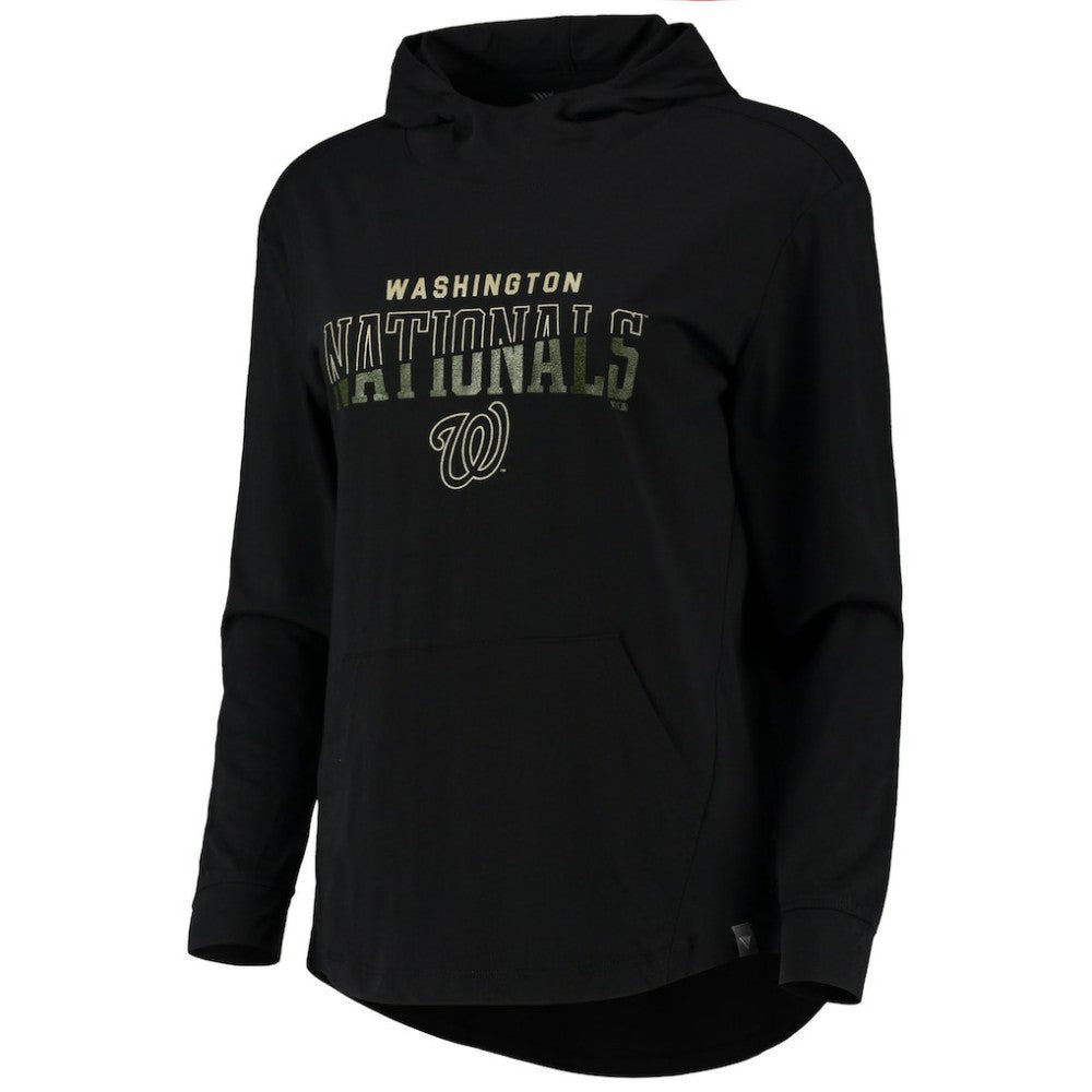 Washington Nationals Levelwear Women's Vivid Scuba Neck Pullover Hoodie | MLB On Sale