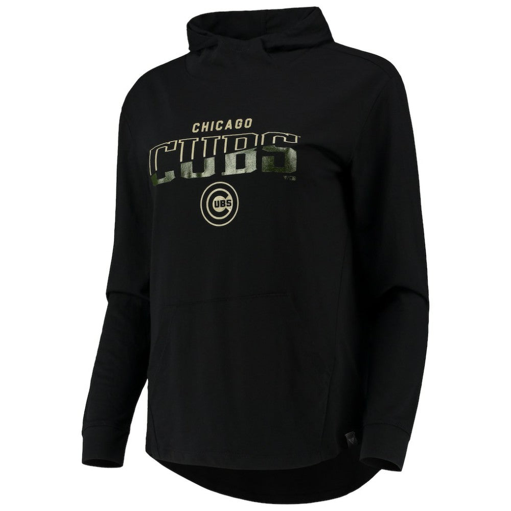 Chicago Cubs Levelwear Women's Vivid Scuba Neck Pullover Hoodie | MLB New