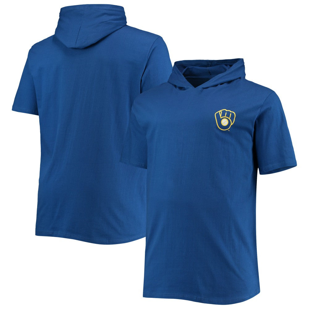 Milwaukee Brewers Big & Tall Jersey Short Sleeve Pullover Hoodie T-Shirt | MLB Sale