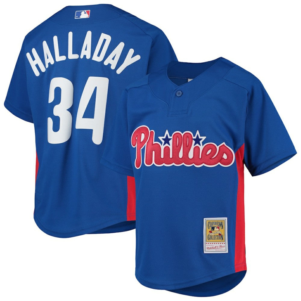 Roy Halladay Philadelphia Phillies Mitchell & Ness Youth Cooperstown Collection Mesh Batting Practice Jersey | MLB US