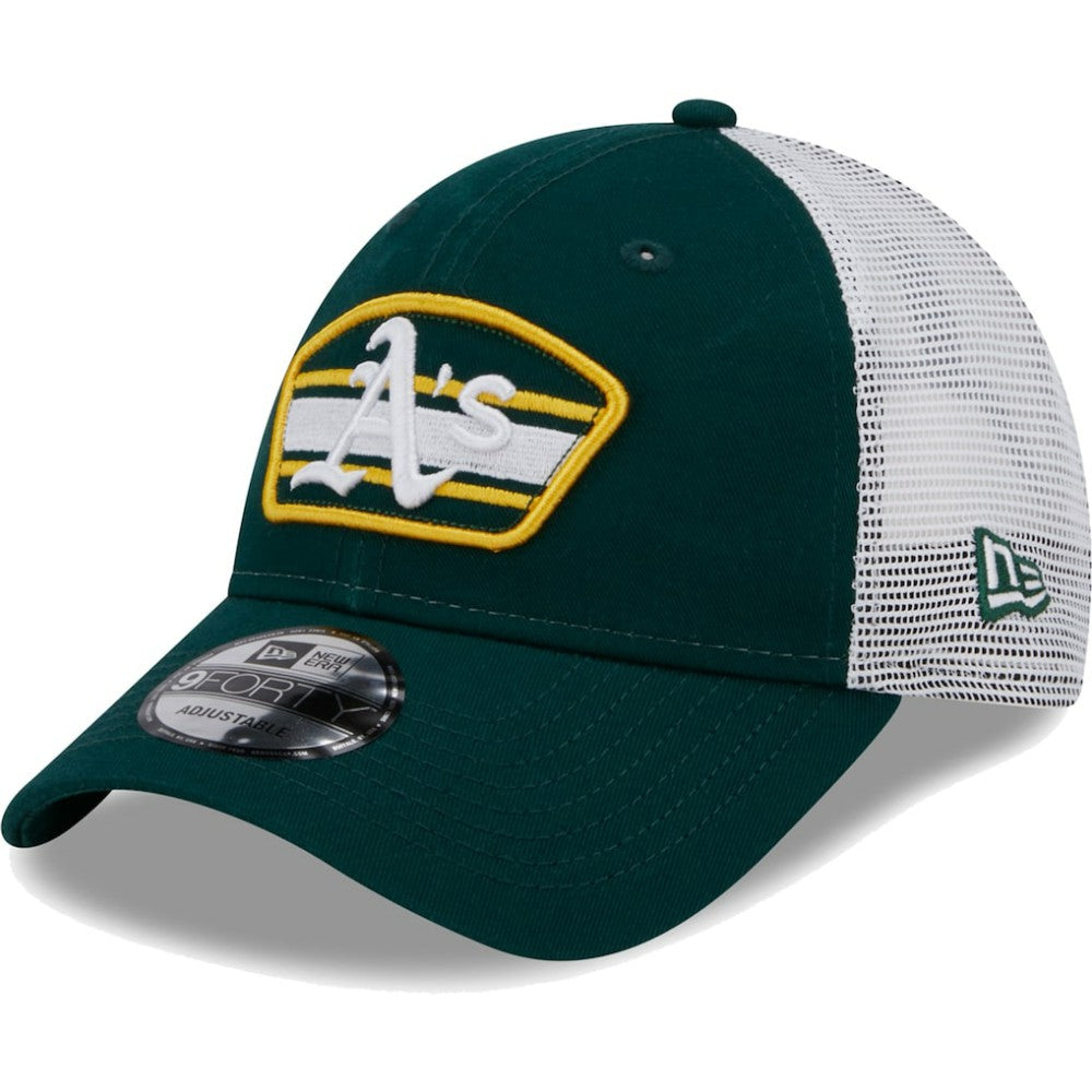 Athletics New Era Logo Patch 9FORTY Trucker Snapback Hat | MLB On Sale