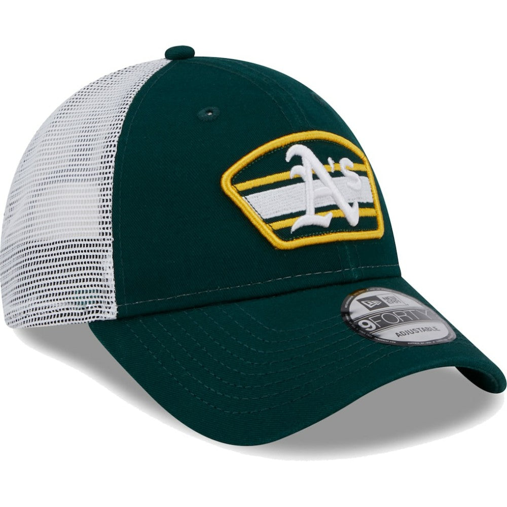 Athletics New Era Logo Patch 9FORTY Trucker Snapback Hat | MLB On Sale