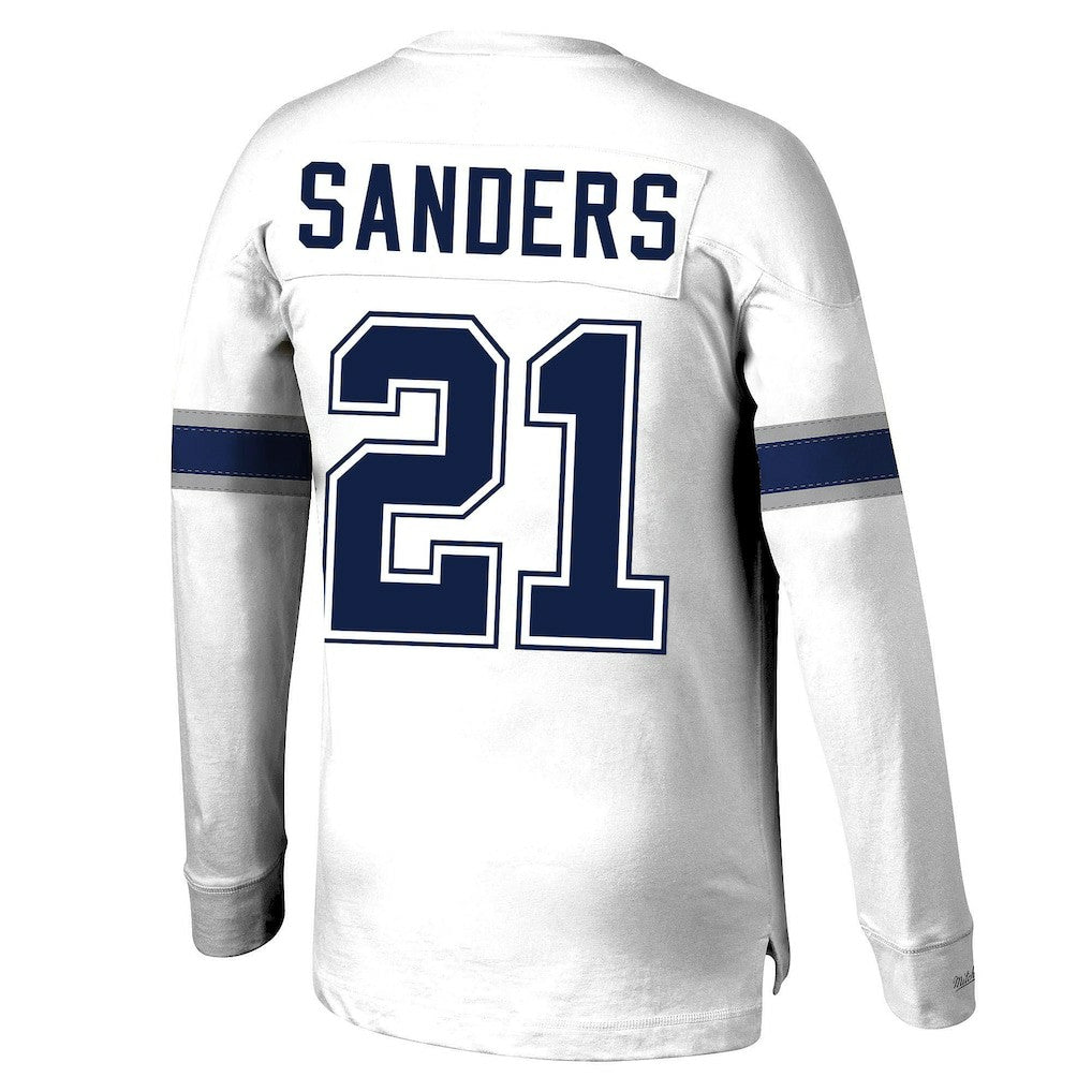 Dallas Cowboys Mitchell & Ness Deion Sanders  Retired Player Name & Number Long Sleeve Top