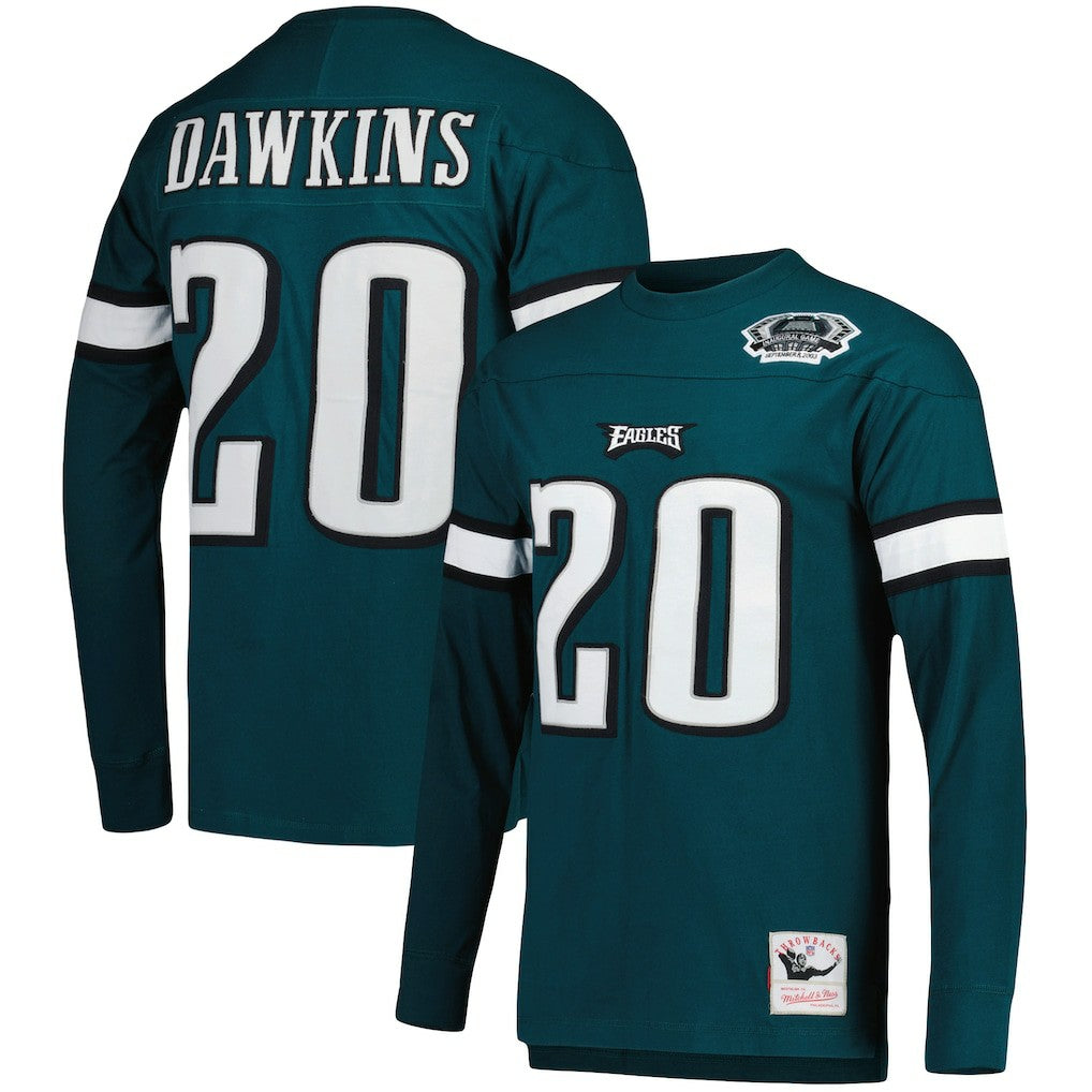 Philadelphia Eagles Mitchell & Ness Brian Dawkins  Retired Player Name & Number Long Sleeve Top
