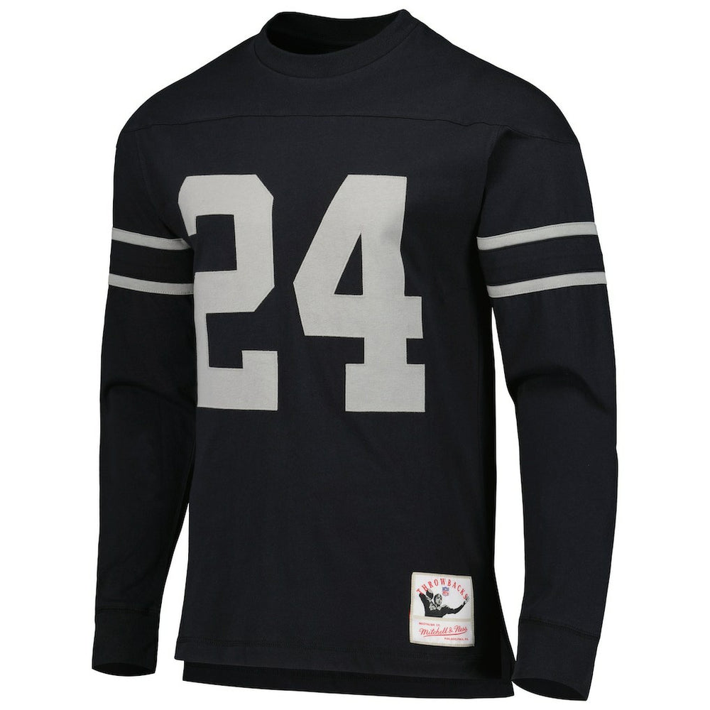 Las Vegas Raiders Mitchell & Ness Charles Woodson Oakland Raiders Retired Player Name & Number Long Sleeve Top