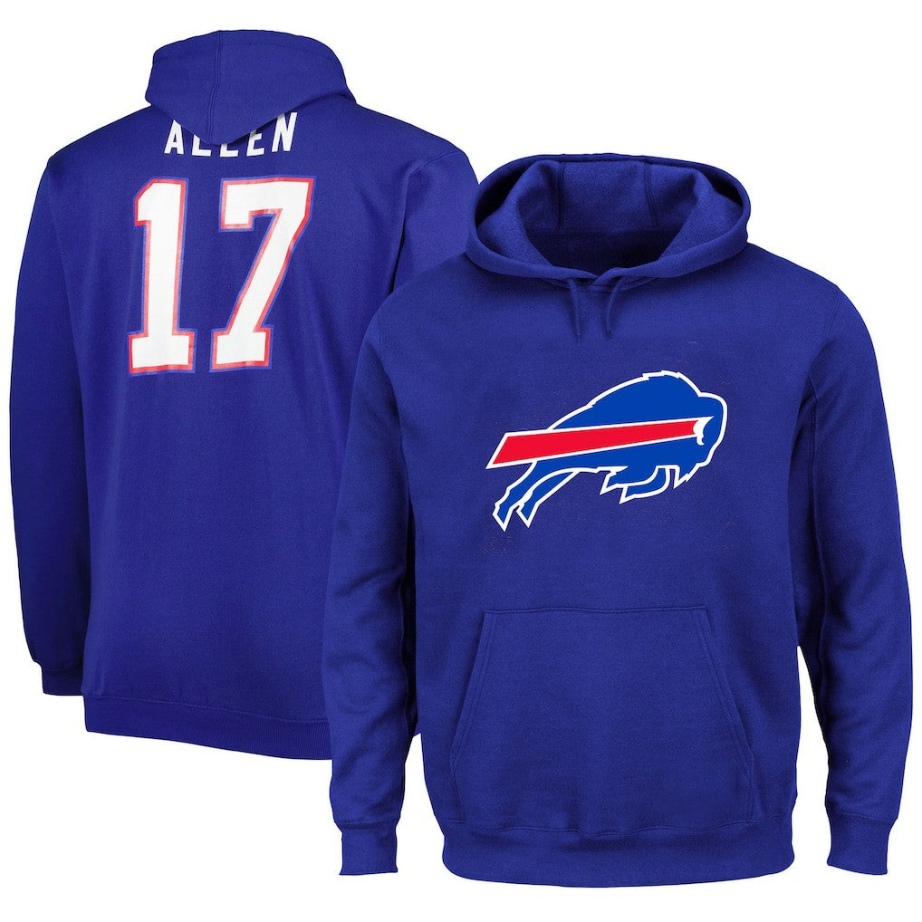 Buffalo Bills Fanatics Josh Allen  Big & Tall Fleece Name & Number Pullover Hoodie
