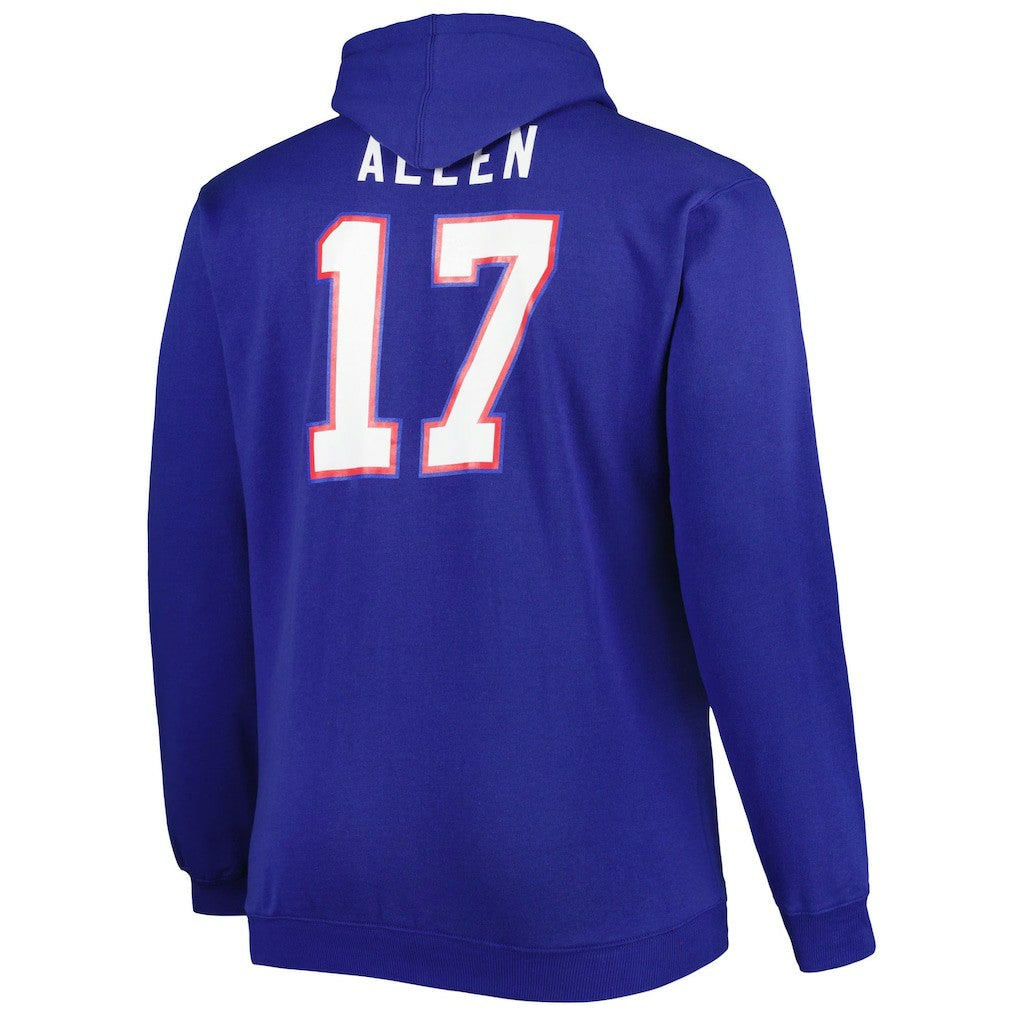 Buffalo Bills Fanatics Josh Allen  Big & Tall Fleece Name & Number Pullover Hoodie