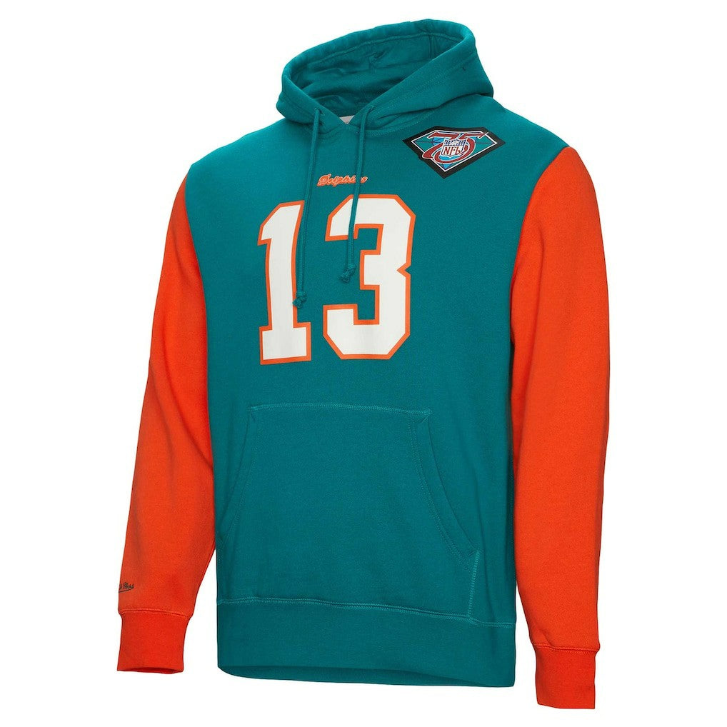 Miami Dolphins Mitchell & Ness Dan Marino  Retired Player Name & Number Pullover Hoodie