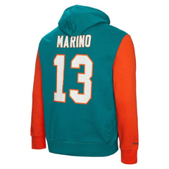 Miami Dolphins Mitchell & Ness Dan Marino  Retired Player Name & Number Pullover Hoodie