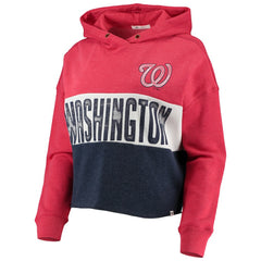 Washington Nationals '47 Women's Lizzy Cropped Pullover Hoodie | MLB Outlet