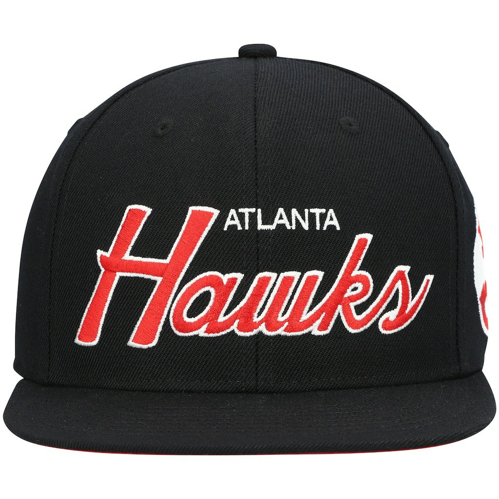 Atlanta Hawks Hardwood Classics Script 2.0 Snapback Hat Outlet