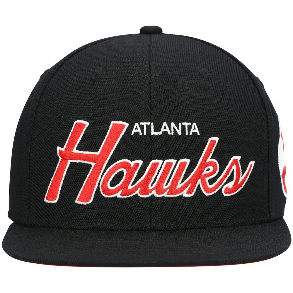Atlanta Hawks Hardwood Classics Script 2.0 Snapback Hat Outlet