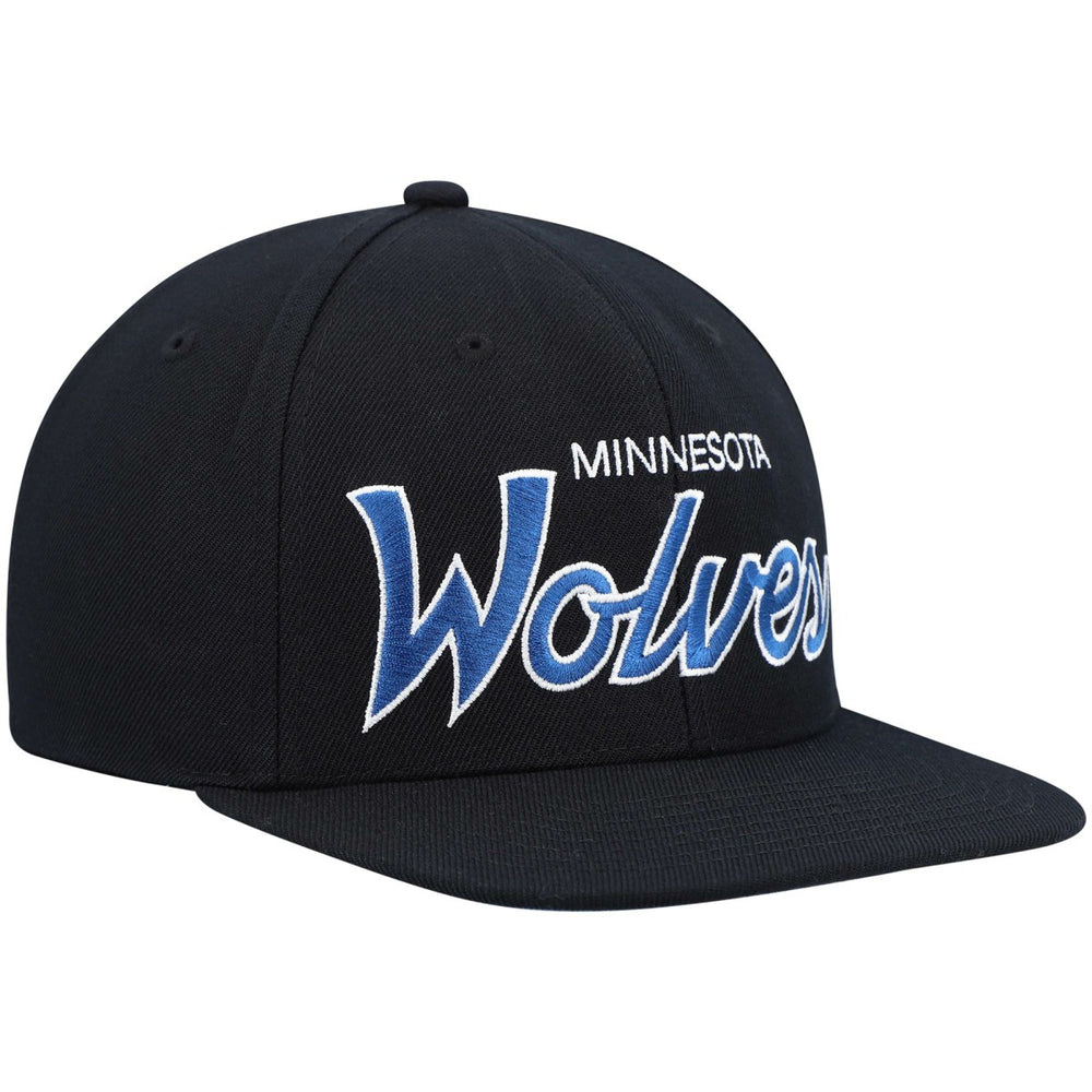 Minnesota Timberwolves Hardwood Classics Script 2.0 Snapback Hat On Sale