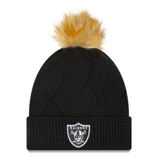 Las Vegas Raiders New Era Women's Snowy Cuffed Knit Hat with Pom