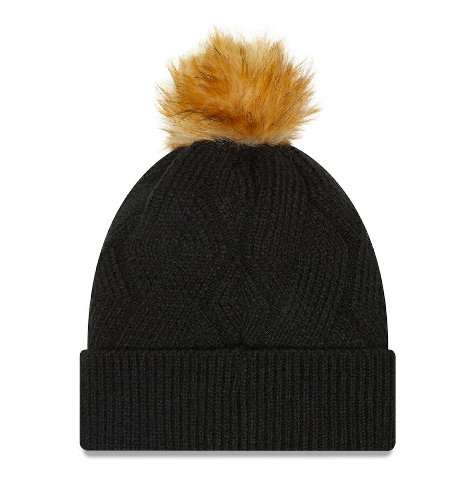 Las Vegas Raiders New Era Women's Snowy Cuffed Knit Hat with Pom