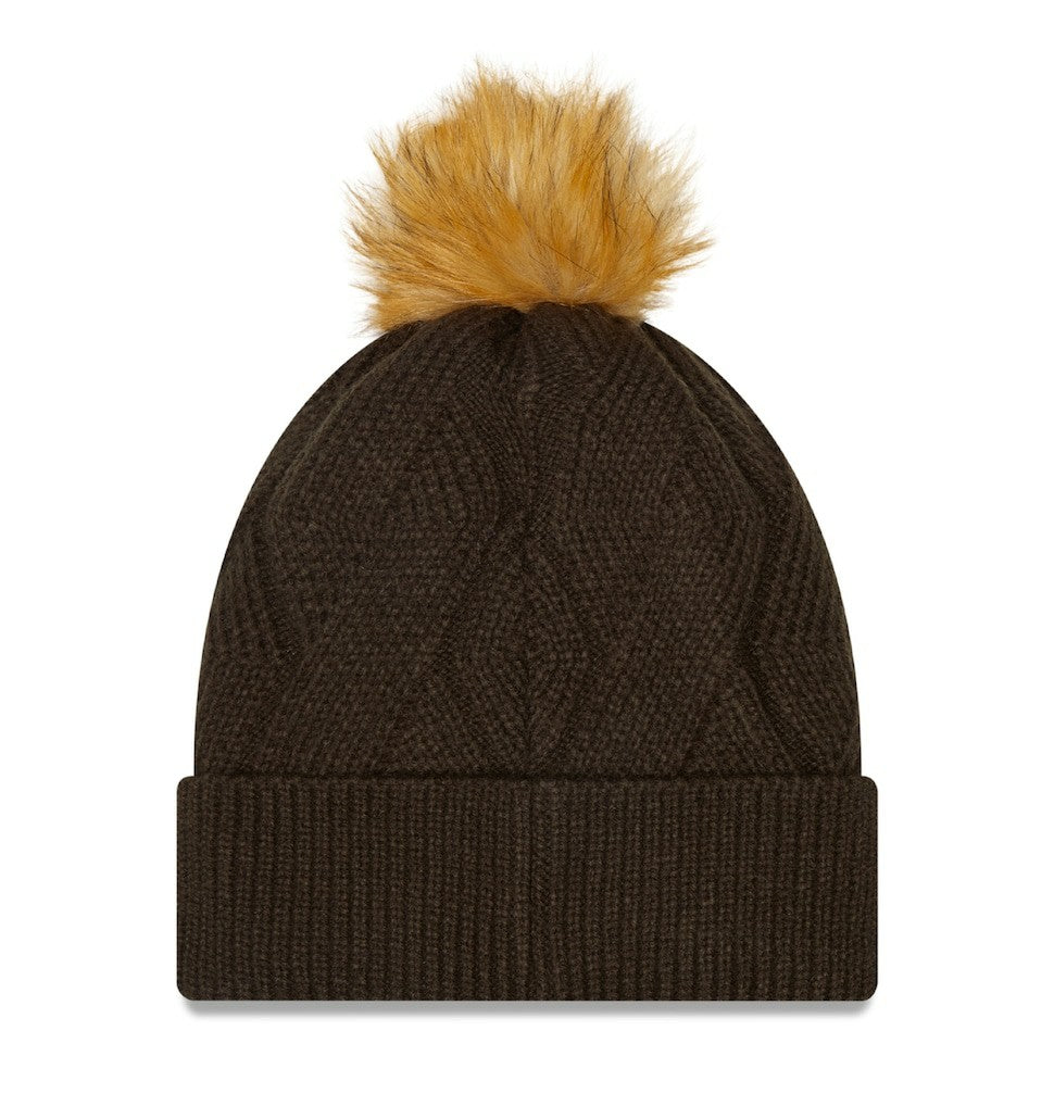 Cleveland Browns New Era Women's Snowy Cuffed Knit Hat with Pom