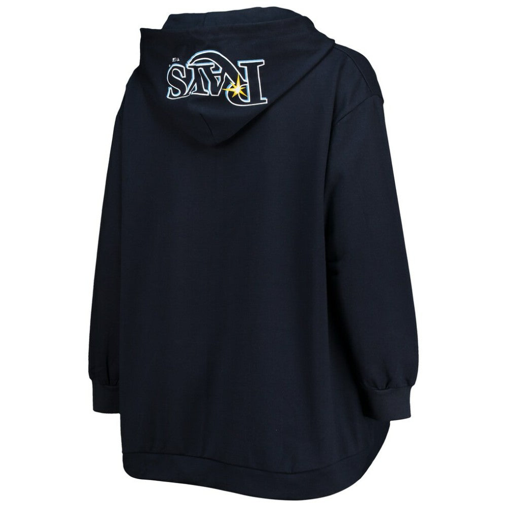 Tampa Bay Rays Women's Plus Size Lace-Up V-Neck Pullover Hoodie | MLB On Sale
