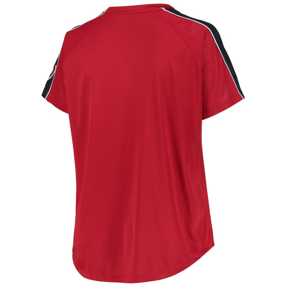 Washington Nationals Women's Plus Size Diva Notch Neck Raglan T-Shirt | MLB On Sale