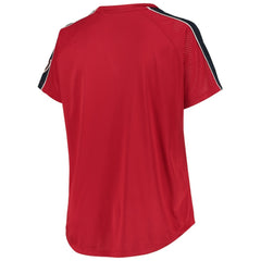 Washington Nationals Women's Plus Size Diva Notch Neck Raglan T-Shirt | MLB On Sale