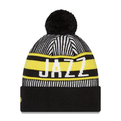 Utah Jazz Striped Cuffed Pom Knit Hat Outlet