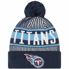 Tennessee Titans New Era Striped Cuffed Knit Hat with Pom