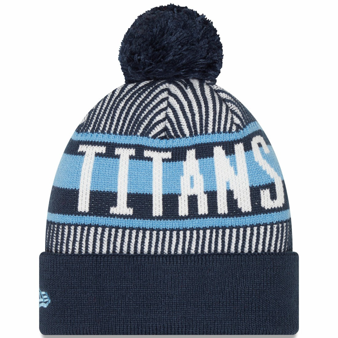 Tennessee Titans New Era Striped Cuffed Knit Hat with Pom