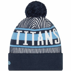 Tennessee Titans New Era Striped Cuffed Knit Hat with Pom