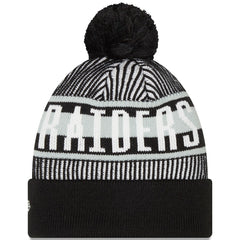 Las Vegas Raiders New Era Striped Cuffed Knit Hat with Pom